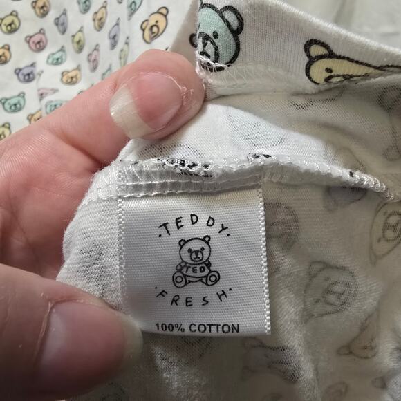 Teddy Fresh pastel rainbow all over bear print crewneck short sleeve shirt small - Picture 5 of 8